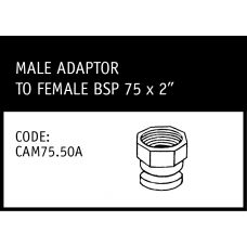 Marley Camlock Male Adaptor to Female BSP 75 x 2" - CAM75.50A